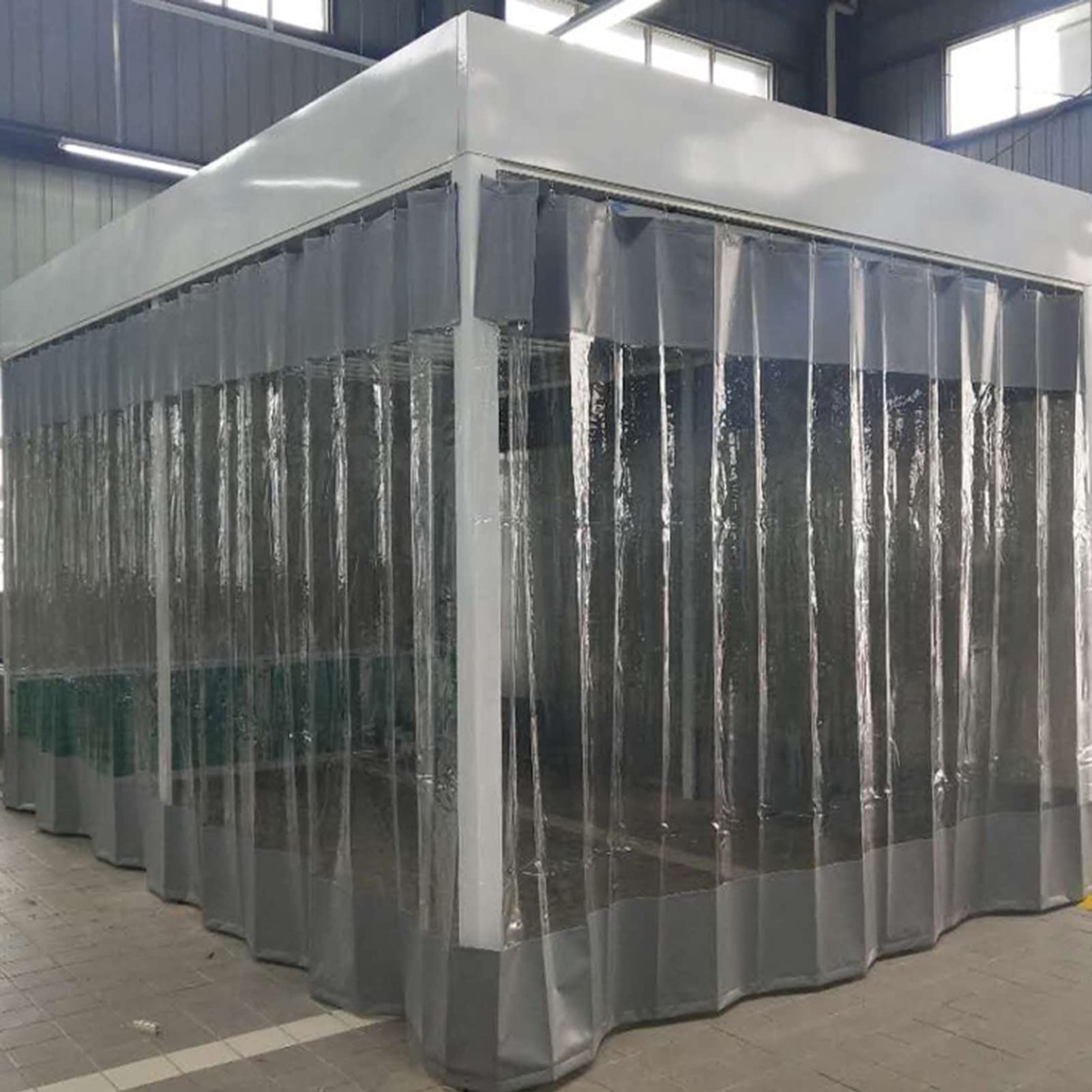Outdoor Abdeckplane Vorhang mit transparenten Seitenteilen für Pergola Veranda Pavillon und Garten 1,6x2,5m Größe mit Ösen