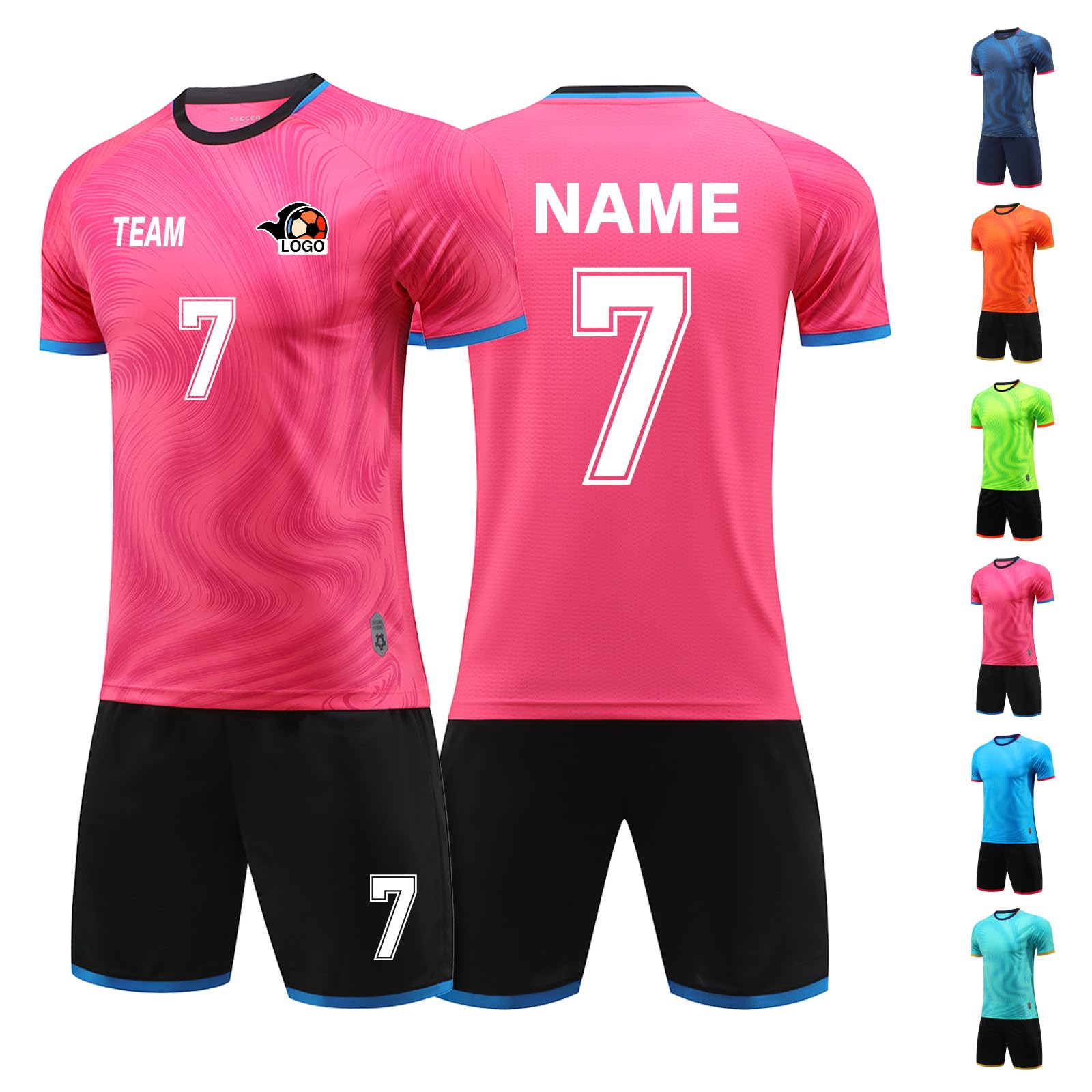 LAIFU Custom Soccer Jersey, Personalized Your Name,Team Name,Number,Logo Soccer Jersey Rose