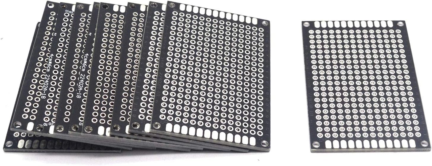 T Tulead Black PCB Prototype Perf Board Small Double Sided Universal Experiment Board 2.4"x1.6