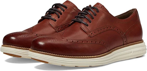 Cole Haan Men's Originalgrand Remastered Wing Tip Oxford, Woodbury/Ivory, 11