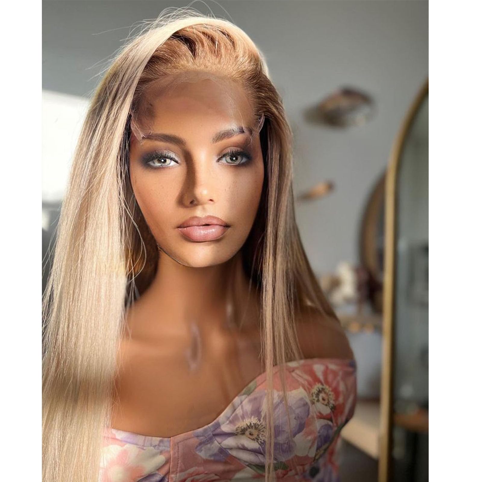 Ombré BlondHair Heat Resistant Straight Lace Front Amazon.com : TaBeWay Blonde Ombre Lace Front Wig with Black  main image 4