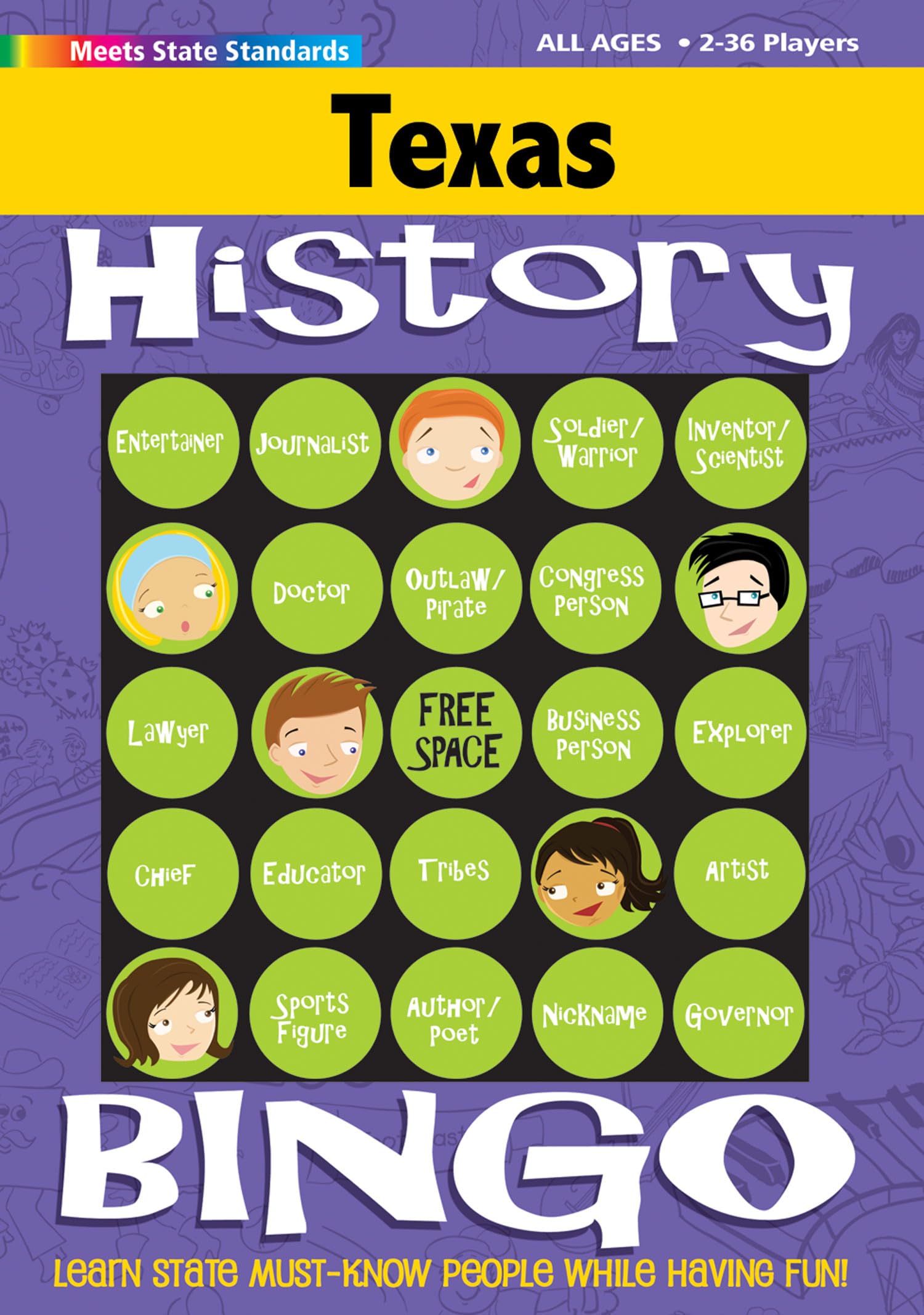 Texas History Bingo Game! (Texas Experience)