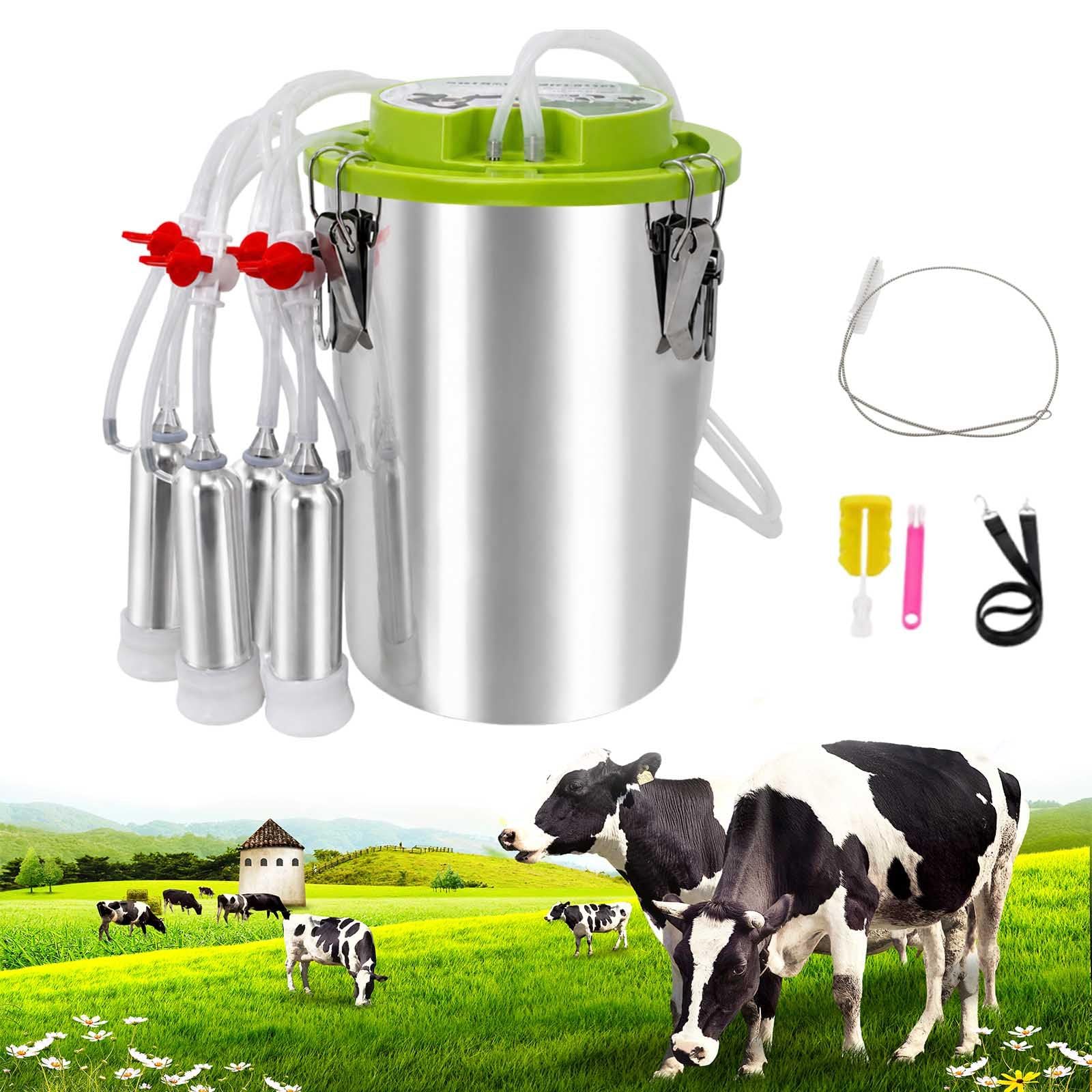 aromaoveite Electric Milking Machine For Cows, 12l/16l Cow Milker With 304 Stainless Steel Milk Bucket,Auto Stop Function, Food Grade Silicone Tubes For Small Dairy Farms 16L-B