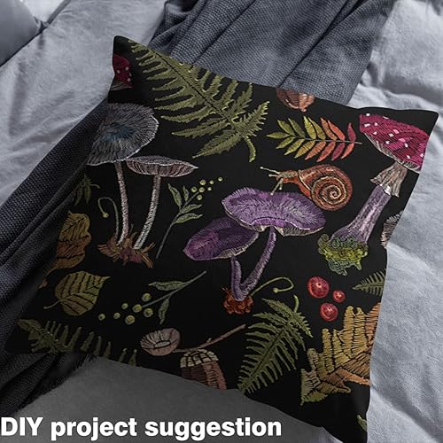 Miniatura 3 de The Yard - Tela de hongos salvajes, hojas de graffiti, tela rústica para tapicería de plantas para sillas, sofá, lindos animales de jardín, tela