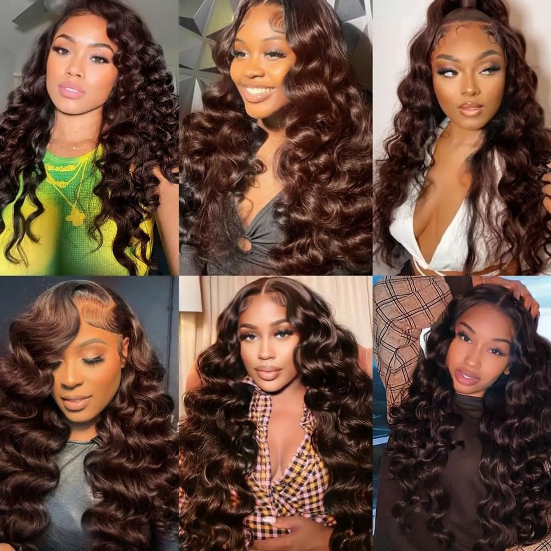 Human Hair Bundles Loose Deep Wave Capelli Veri Tessitura Unprocessed Remy Machine Weave Extensions Double Weft Color #4 Chocolate Brown 20 22 24 Inch