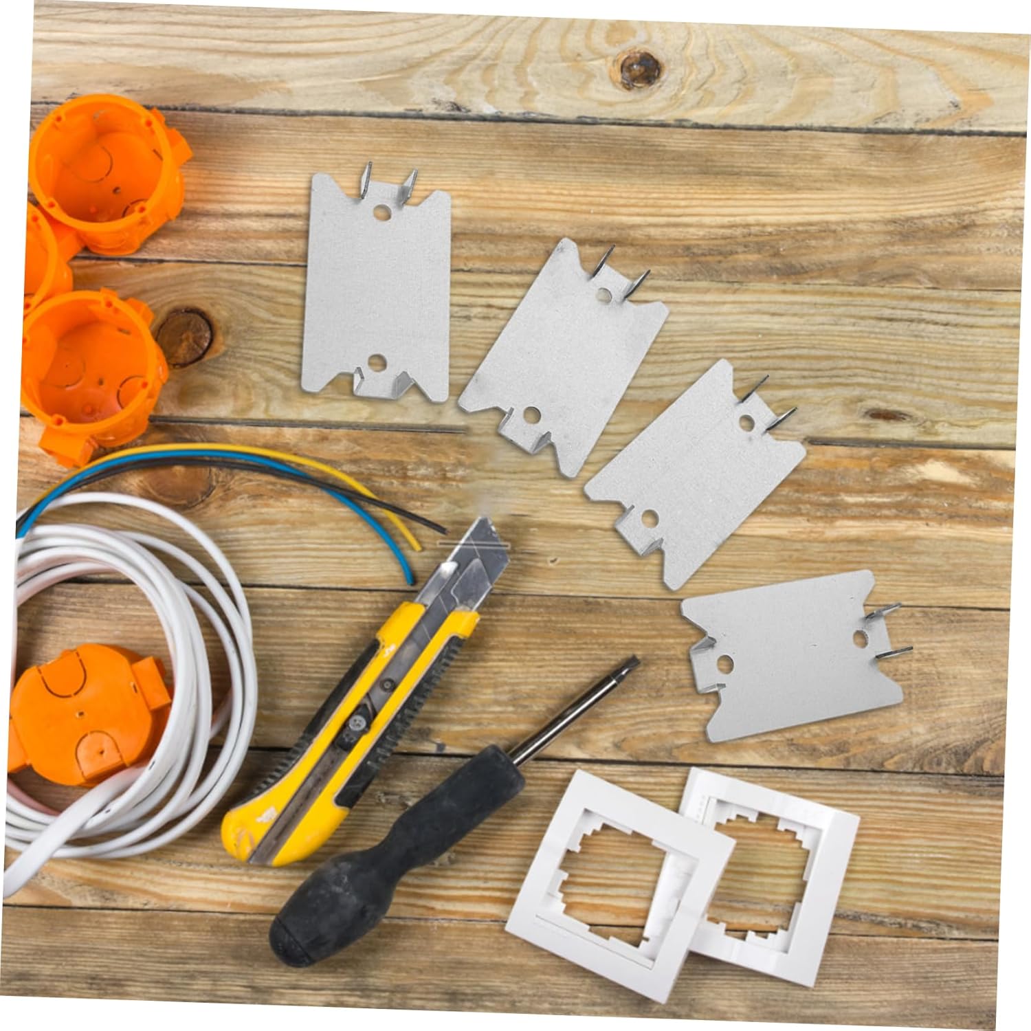 50pcs Nail Plate Wire Plant Protector Cable Plates Connect Cable Strap Electric Pack