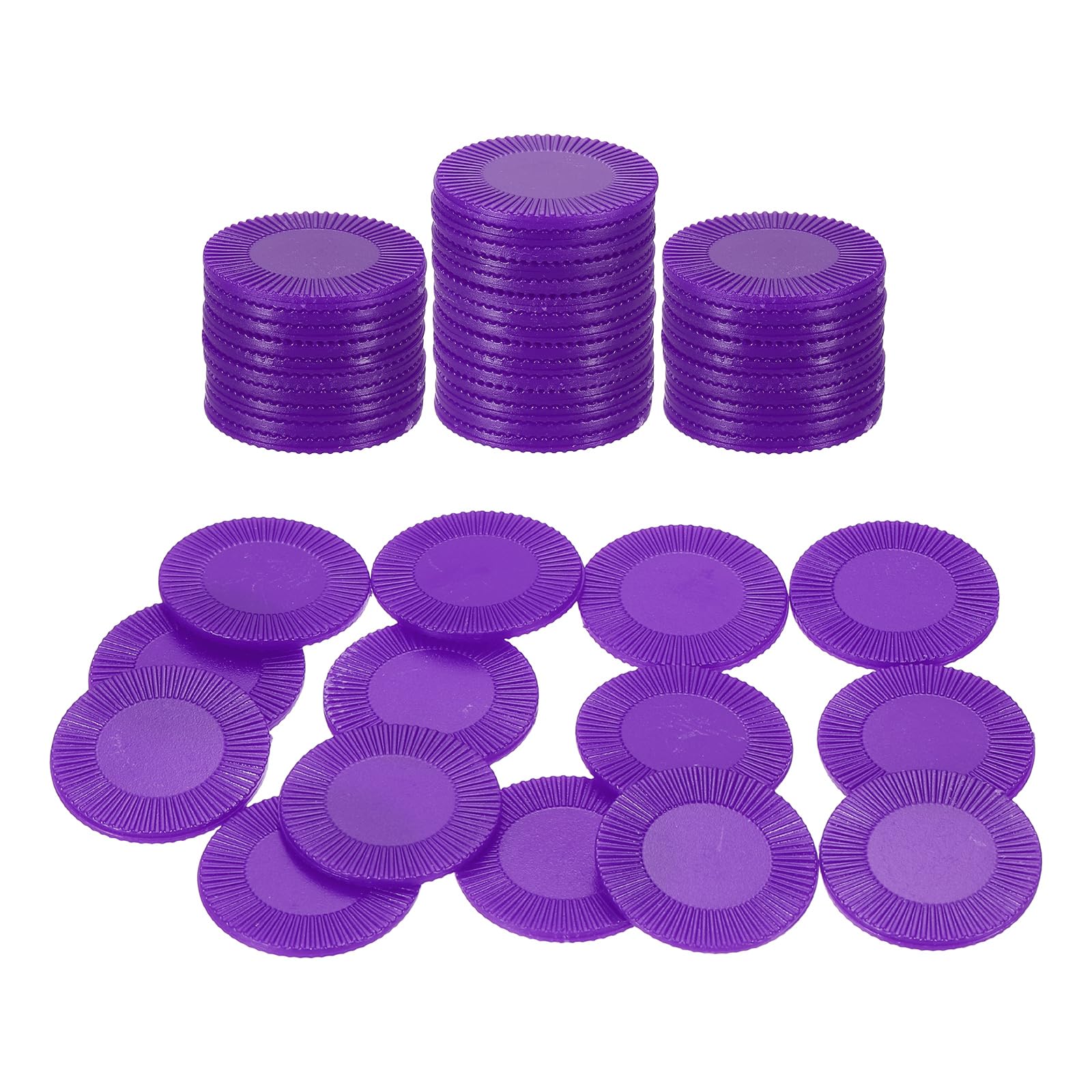 sourcing map 50Pcs Plastic Poker Chips, 25mm Mini Bingo Chips Learning Counters Counting Counters Disks Markers Opaque Game Tokens for Game Play Math Counting, Purple, Pattern