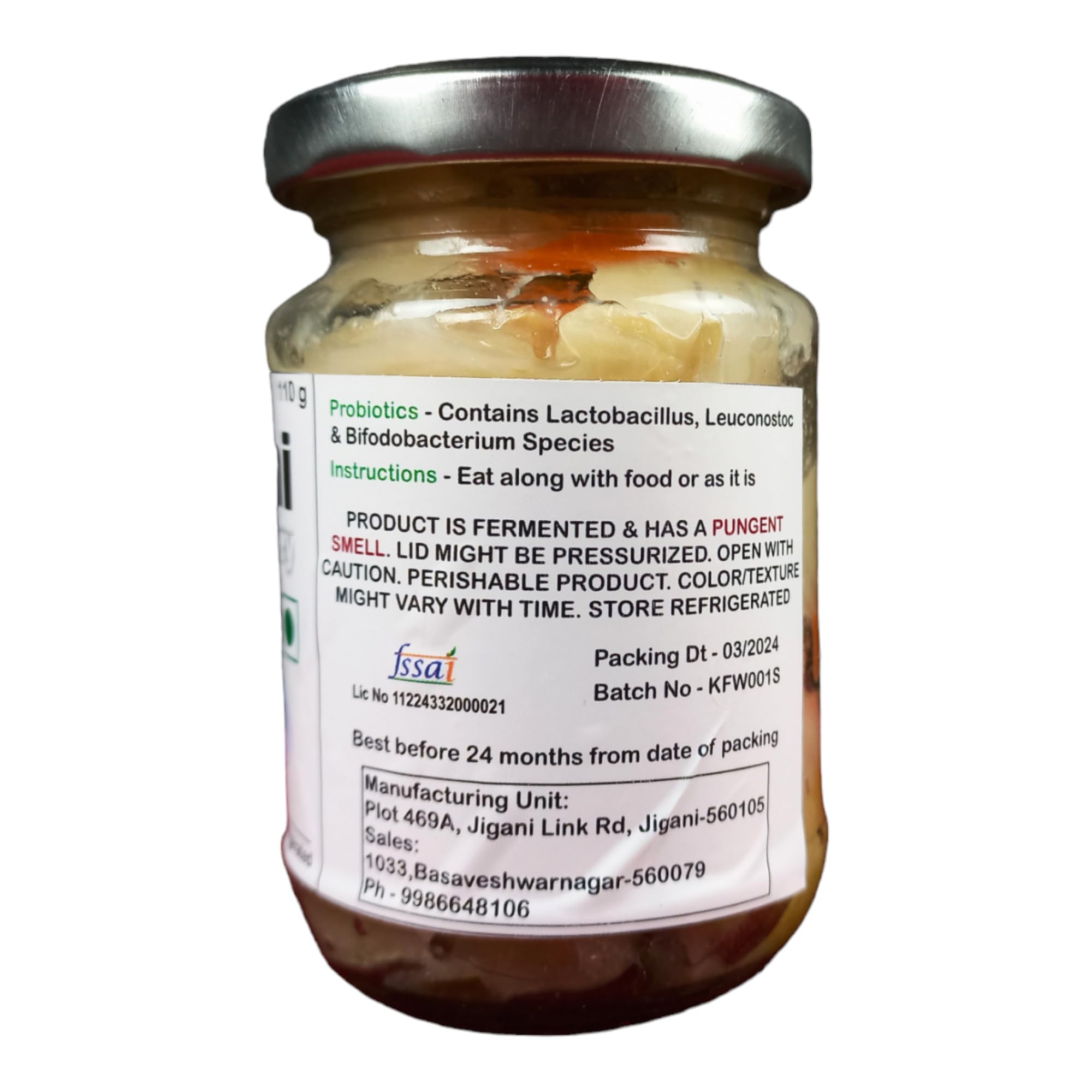 Kimchi Factory - White Kimchi - Non Spicy Korean (Probiotic + Prebiotic) Pickle For Gut Health - Hands On Tummy (110 grams) 1