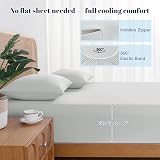 PHF Cooling Fitted Sheet Set Twin Size – Secure fit for mattresses up to sixteen inches