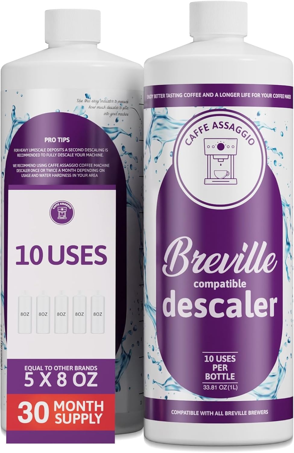 Breville Descaler (10 Uses) Specially Formulated to Descale and Clean Your Breville Espresso Machine Carbon Friendly Descaling Kit 2.5 Year Supply