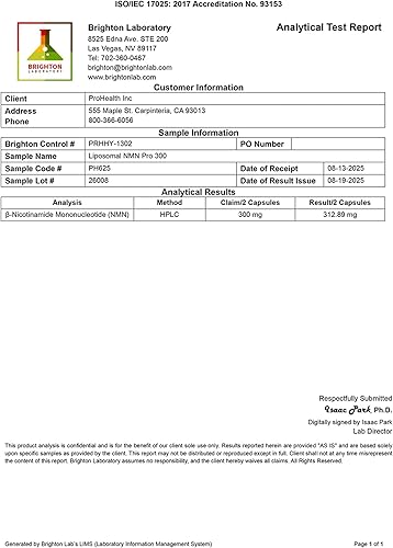 Miniatura 7 de ProHealth Liposomal NMN Pro 300 (60 cápsulas, 3 unidades) Clínicamente estudiado Uthever NMN. Precursor NAD+ para energía celular, apoyo