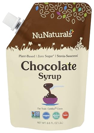 NUNATURALS NuStevia Pourable Chocolate Syrup Pouch, 6.6 FZ