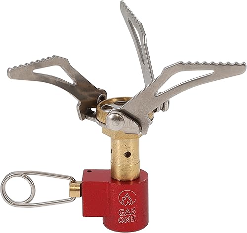 Gas One Estufa de camping para mochileros, de acero inoxidable, ultraligera, estufa de cohete de bolsillo para mochileros, senderismo, supervivencia