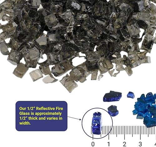 Miniatura 3 de American Fireglass vidrio refractario para fuego, con vidrio para hogar y vidrio para fuego de hoyo, 10 libras, Bronce