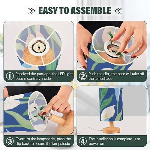 Miniatura 4 de Azul y blanco Alcala Lily Flowers Lámpara de mesa interior Luz de noche para lámpara de vela para niños Moda lampara de escritorio led