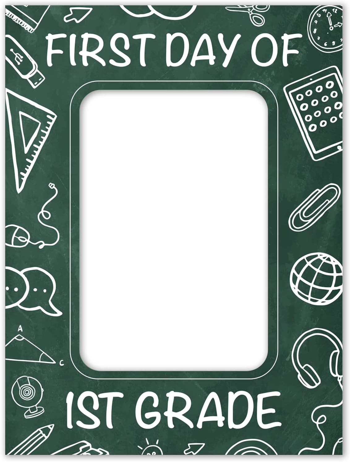 Soul Décor Back to School Photo Prop Board, Picture Frame First Day of 1St Grade of School, Cute and Creative First Day of School Green Picture Idea, Cut Out Board Sign, Coro Plastic, Made in The USA