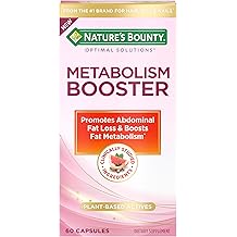 Nature&rsquo;s Bounty Optimal Solutions Metabolism Booster Supplement, Boosts Fat Metabolism, Promotes Abdominal Fat Loss, With Citrus Extracts and Black Ginger, 60 Capsules