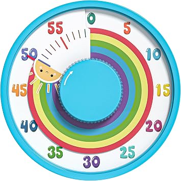 Secura 60-Minute Rainbow Visual Timer 6-Inch Mechanical Countdown Timers for Teaching, Meeting, Cooking, Working - Timer for Kids with Magnetic Backing Blue