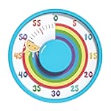 60-Minute Rainbow Visual Timer 6-Inch Mechanical Countdown Timers for Teaching, Meeting, Cooking, Working - Timer for Kids with Magnetic Backing (Blue)