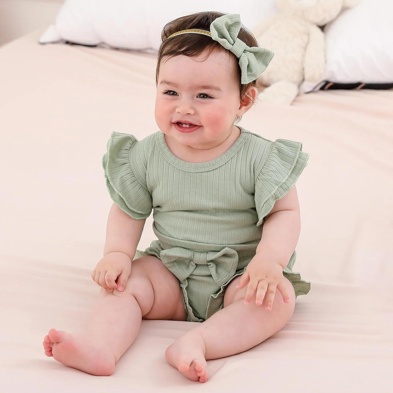 Baby Girl Clothes Infant Newborn Girl Summer Short Set Clothes - Image 3