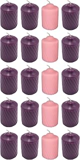Christmas Advent Votive Candles 5 Sets of 4 Candles Lightly Scented 3 Purple &1 Pink Candle per Set with Sculpted Outer Finish