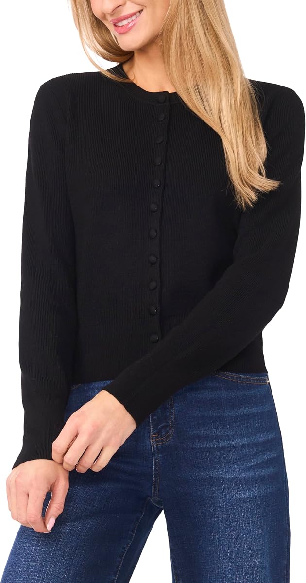 CeCe Long Sleeve Button Front Cardigan