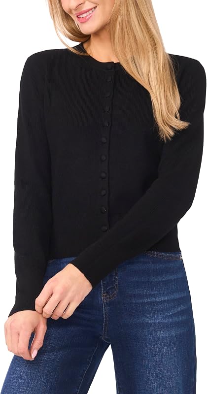 CeCe Long Sleeve Button Front Cardigan
