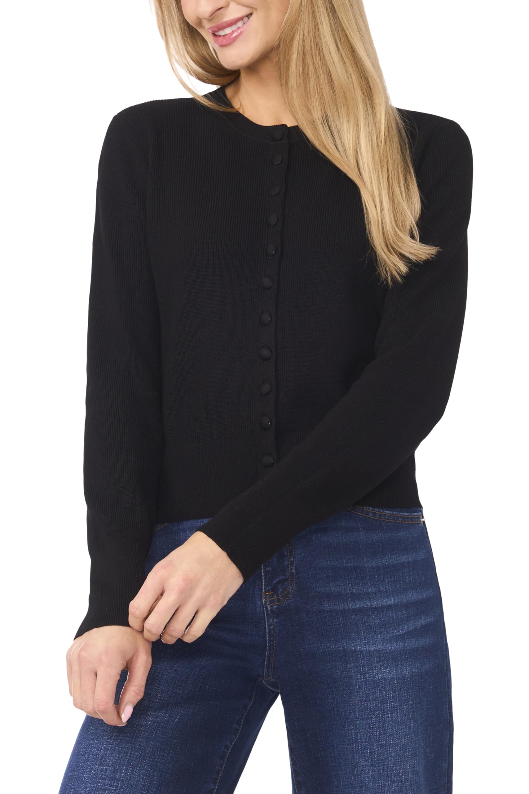 Long Sleeve Button Front Cardigan-image-4