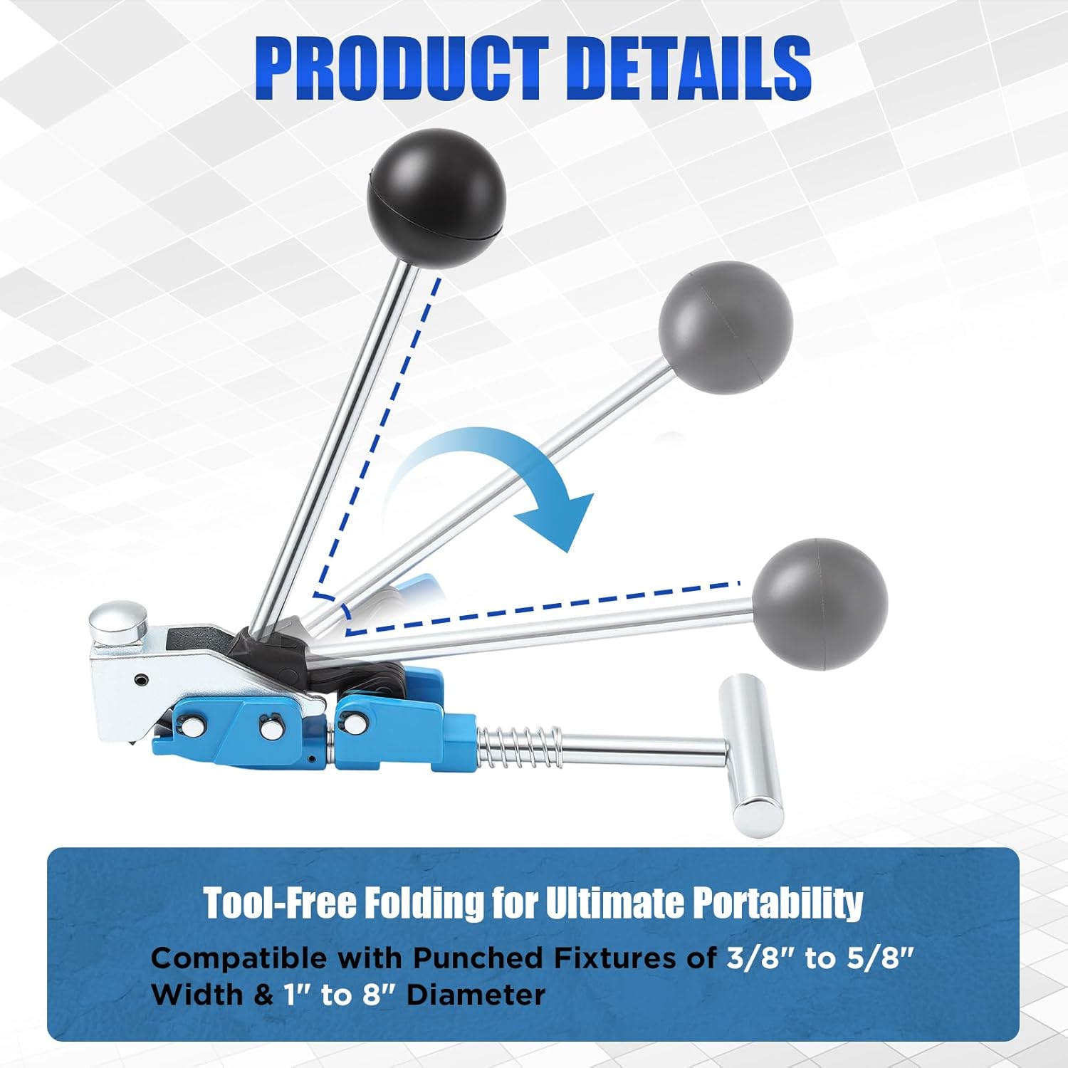 Frienda Center Punch Tool Hose Clamps Banding Tool 5/8 Inch to 3/8 Inch Installer Adapter for 3/8" and 5/8" Wide Pipe Center Finder Punch
