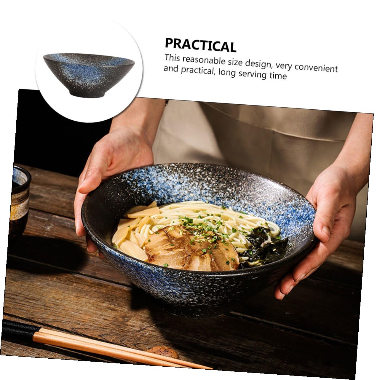 DOITOOL Bol Japonais Céramique Bol à Soupe pour Maison ou Restaurant Vaisselle Hôtel de Style Simple et Élégant