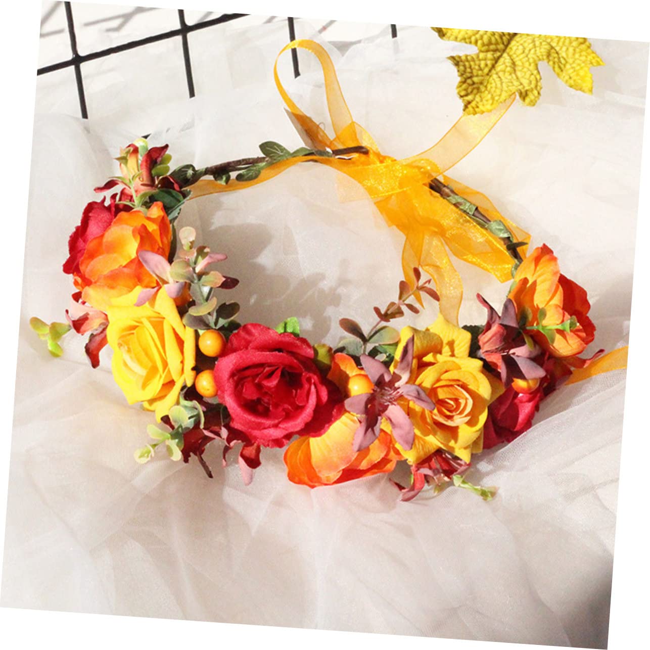 FRCOLOR 5 Pz Per Con Fiore Di Simulazione Per Ghirlanda Di Fiori Rosa Artificiale Copricapo Femminile Cerchietti Di Fiori Di Rose Finte Tessuto Ragazza Sposa