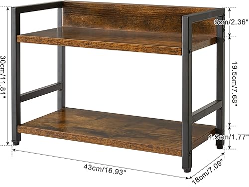 Miniatura 6 de IBUYKE Estante de especias industrial de 2 niveles, organizador de almacenamiento de escritorio, estante de condimentos de pie para encimera,