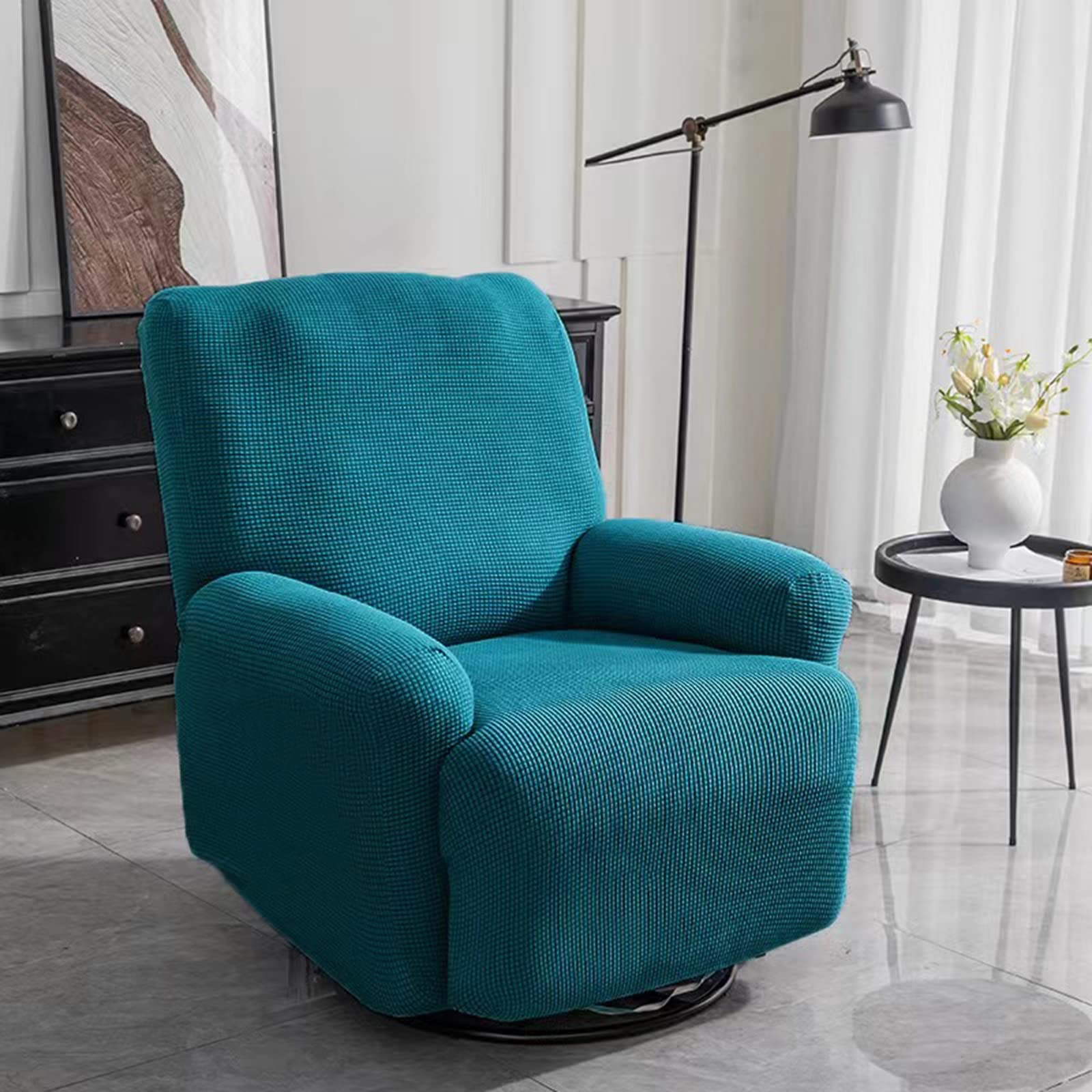 Funda reclinable elástica de 2 plazas para sofás multifunción en color verde oscuro