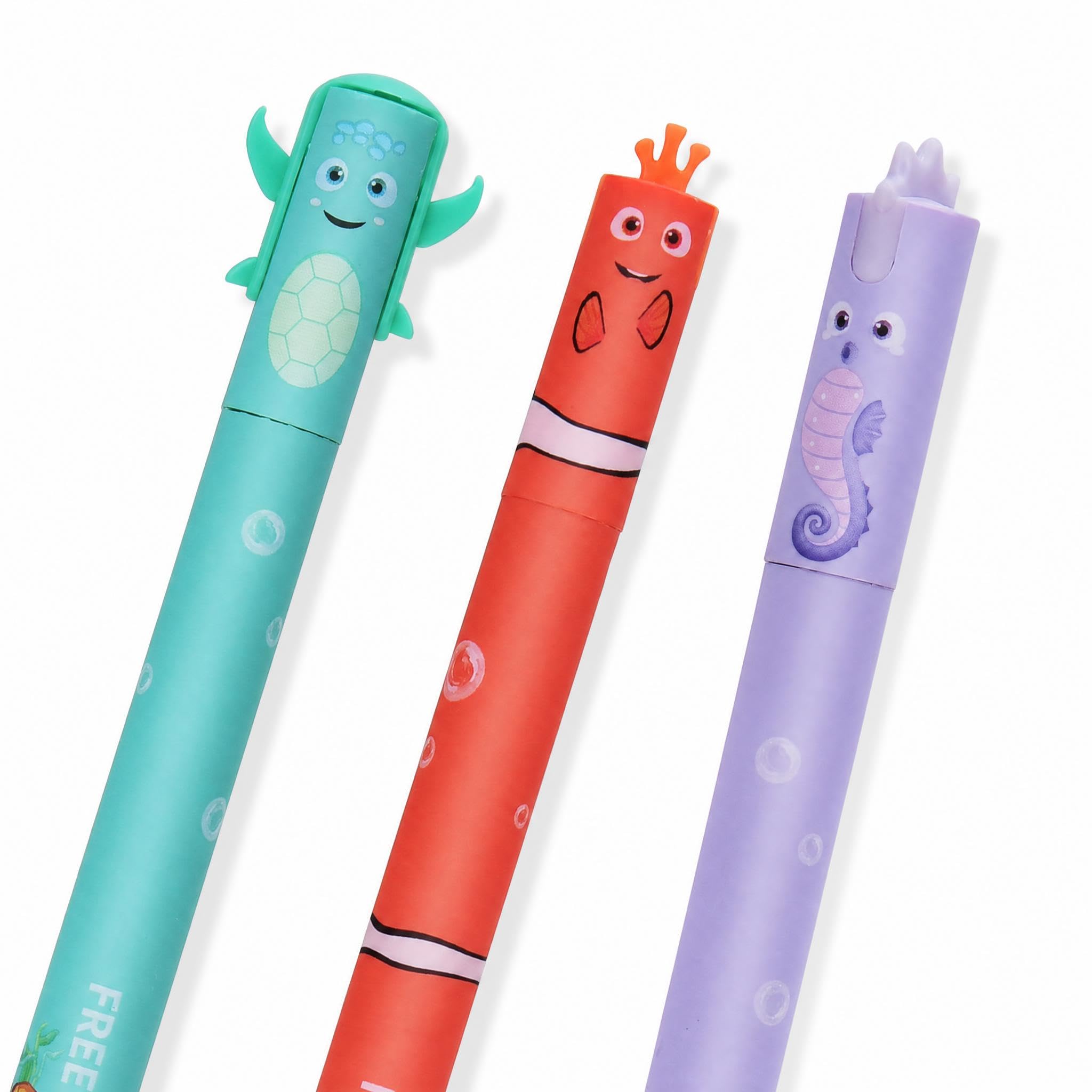 LVZONGXIN
3er
Set
Gel
Radiergummi
Meer-Stifte,
0,7
mm
Spitze,
Schildkröte | mit hitzeempfindlicher, Schwarz, Lila, Türkisblau, Ocean Radierbarer Gelstift, Anemonenfisch