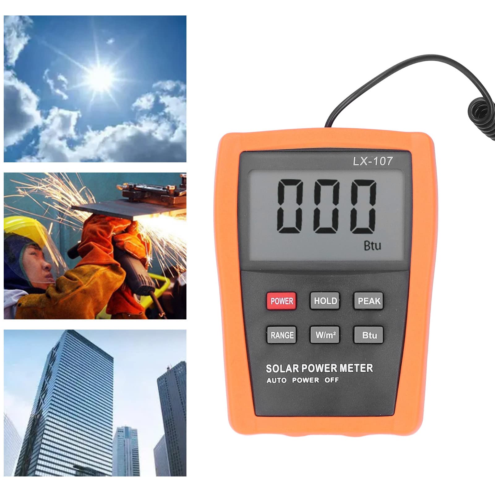 Misuratore Digitale di Energia Solare, Conservazione dei Dati Campionamento Rapido Misuratore di Energia Solare Misuratore di Energia Solare Ad Alta Precisione con Bussola