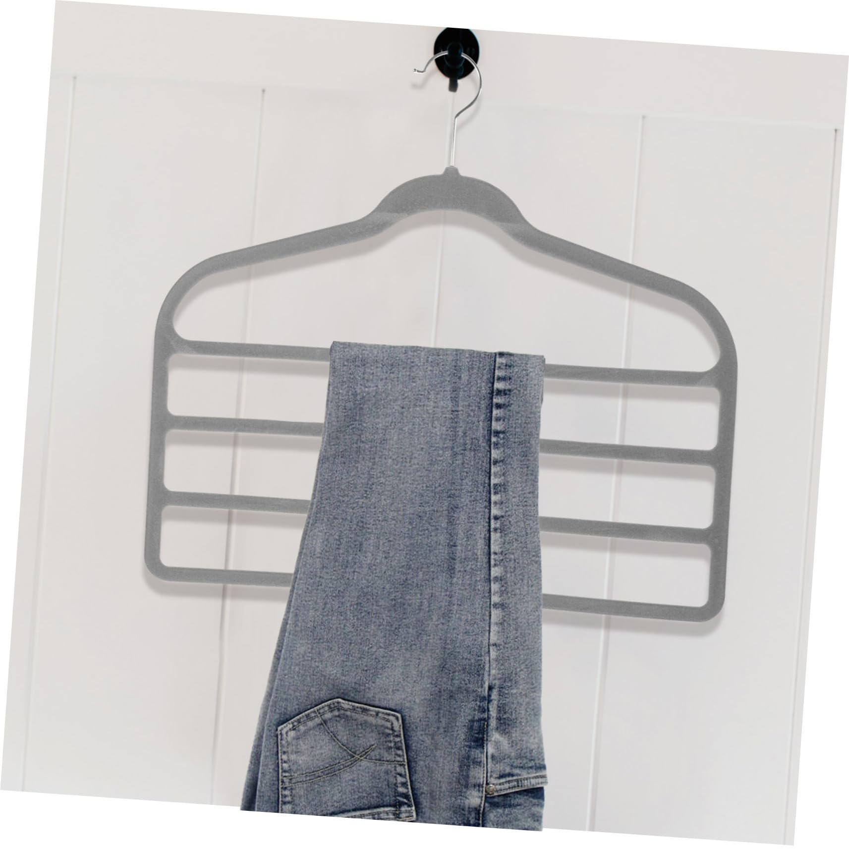 SOIMISS Perchas de Piezas 10 Que Paquete de Terciopelo Antideslizante Ahorran Espacio Acabado Multifunción Colgar para Pantalones Ropa y Accesorios