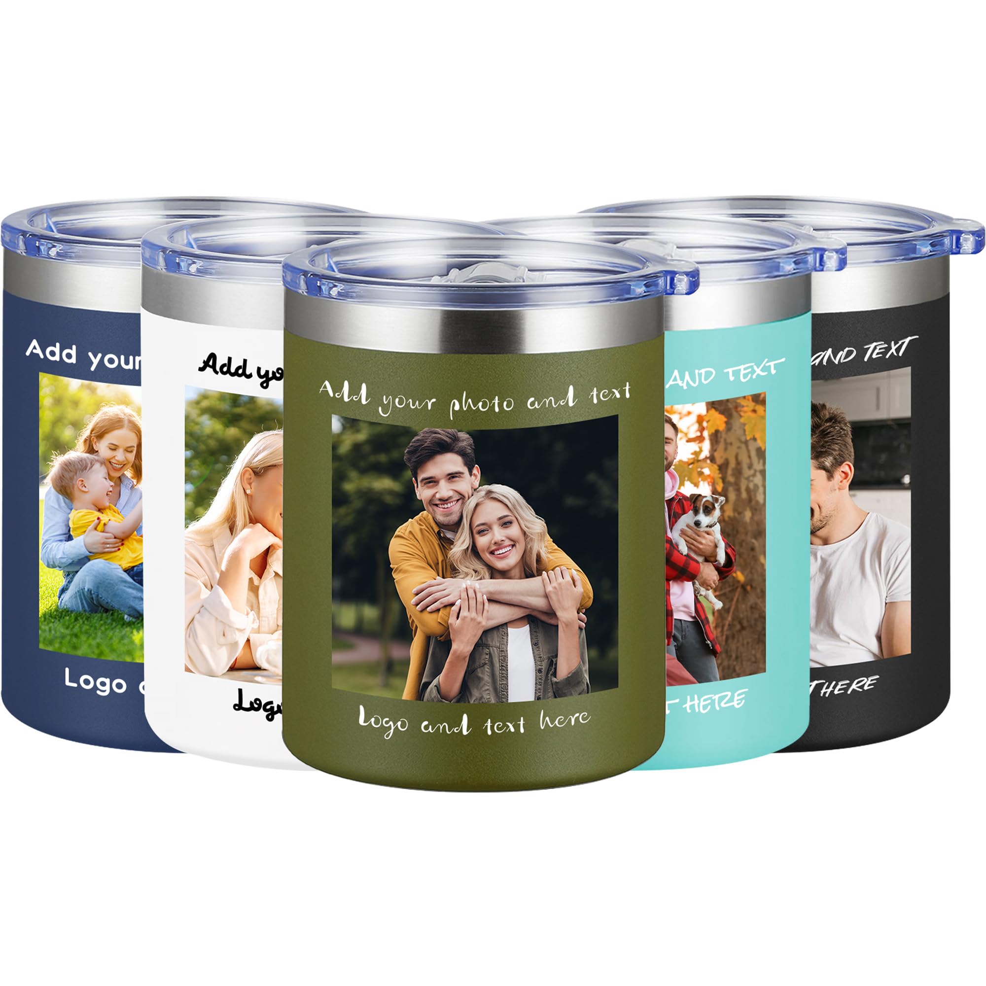 COKTIK Custom Coffee Tumbler 96 PCS Personalized Travel Coffee Mug 12 oz Wine Tumbler Cute Lowball Customized Gifts