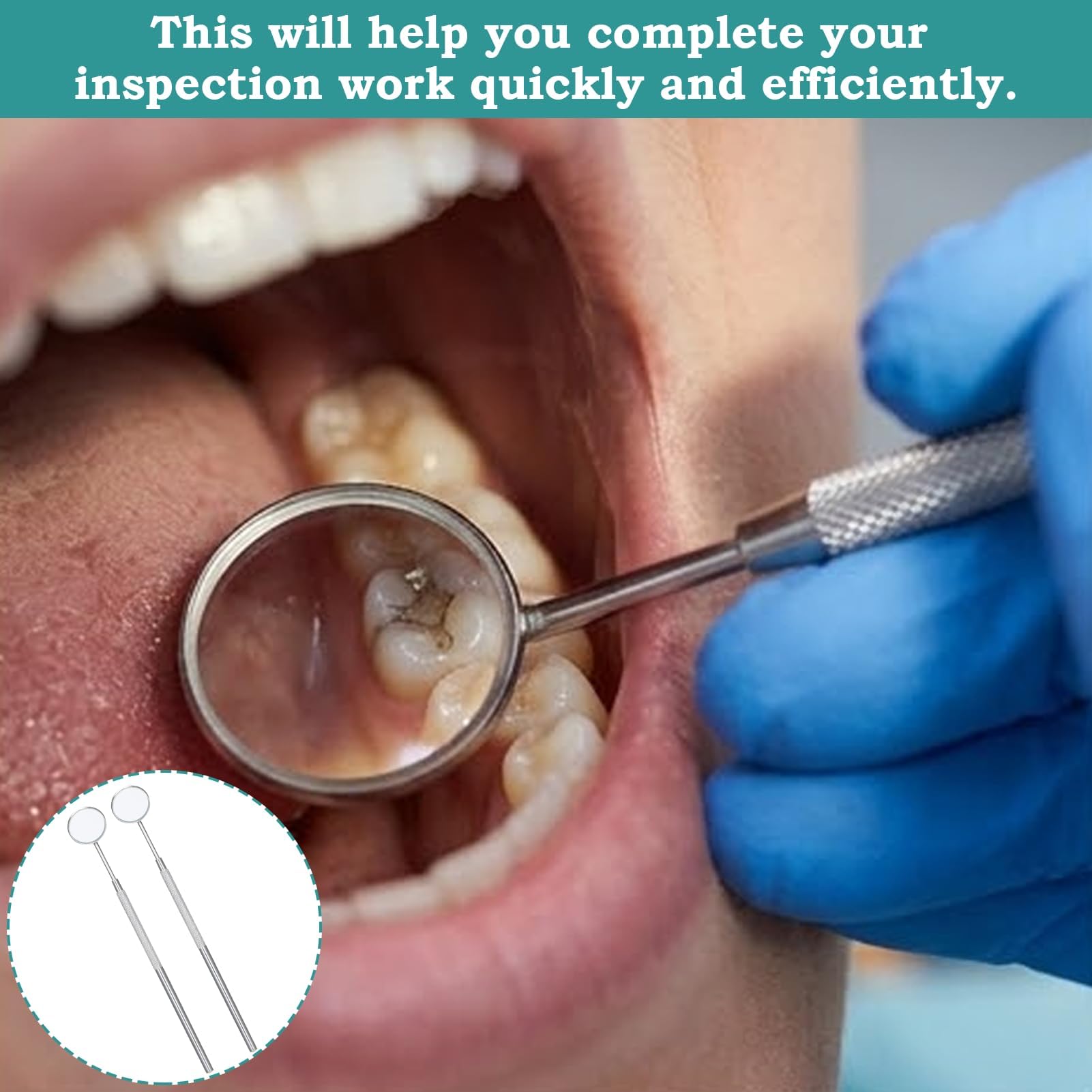 Espejo dental profesional de acero inoxidable Nº 5 autoclave