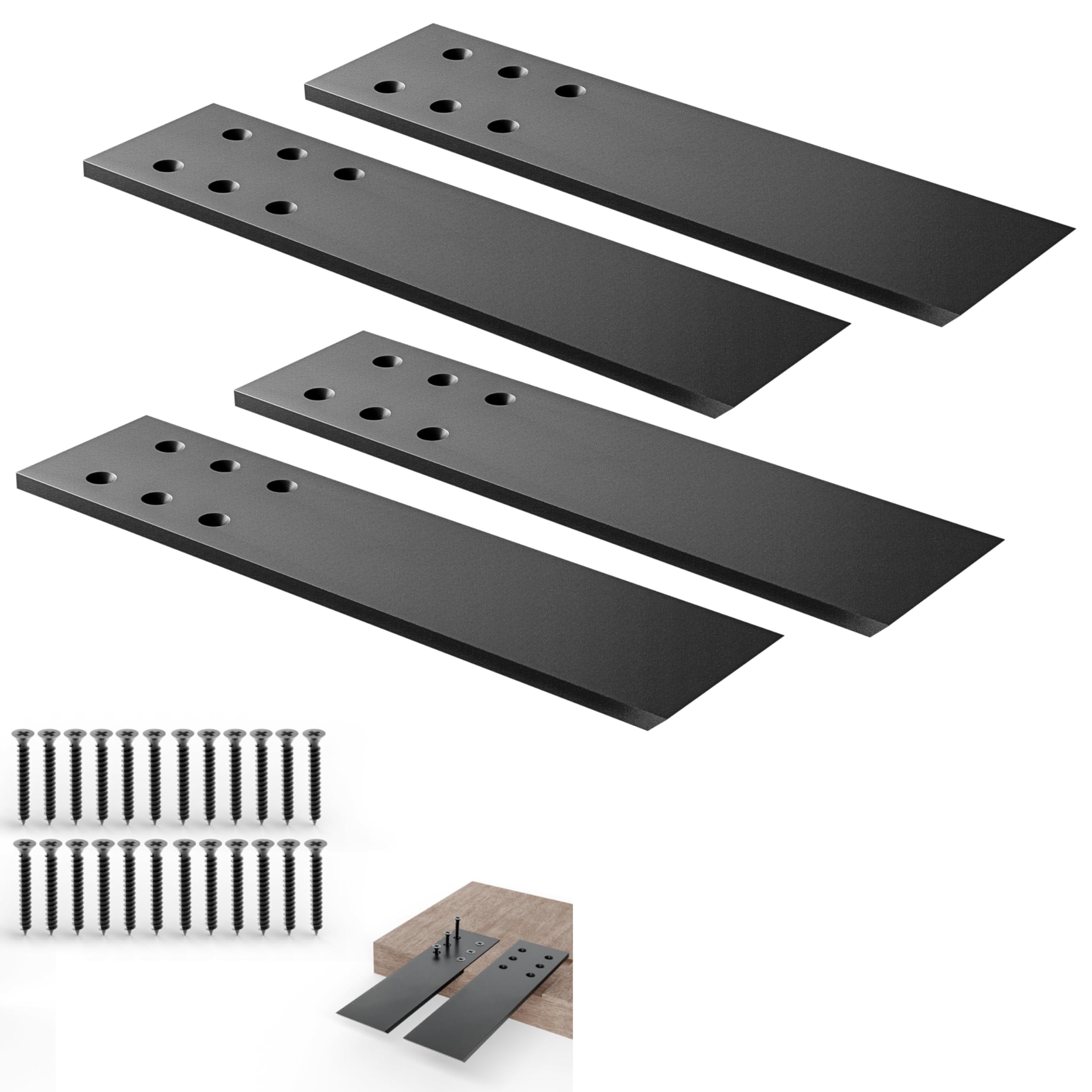 Spirotech Heavy Duty Countertop Support Brackets Set of 4 | Metal Wall Mounted Shelf & Granite Support Bracket, Floating Countertop Holder, Black (BLACK, 10 INCH, Countertop Support Brackets Set of 4)-image-35