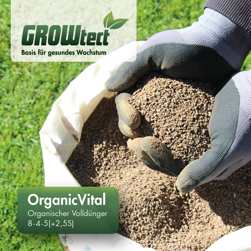 OrganicVital 20kg – Organischer Volldünger NPK 8-4-5 – Profi-Naturdünger für alle Pflanzen, Gemüse & Obst – 100% organischer Pflanzendünger mit Langzeitwirkung & aktiviert den Boden