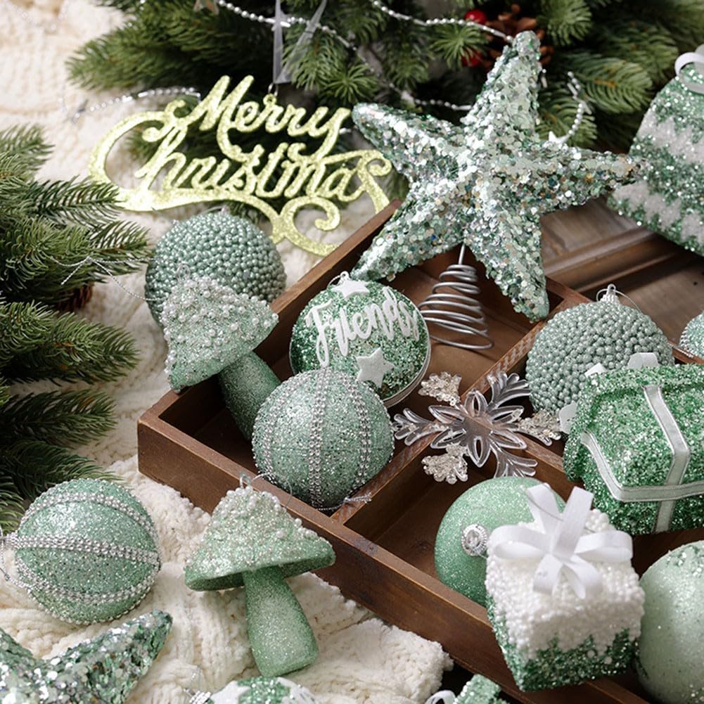 Zoegneer Set 9 Palline Natale PET 8cm - Decorazioni Dipinte Per Albero, Casa E Ufficio