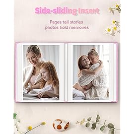 Artfeel Photo Album 4x6 with 100 Pockets,Slip-in Picture Albums,Linen Cover Memory Book with Front Window,White Page Vertical Photo Book for Wedding,Family,Anniversare,Baby,Vacation