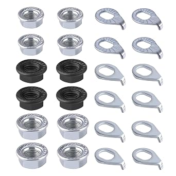 Bicycle Axle Nuts and Safety Washers,24 PCS Bicycle Wheel Nuts