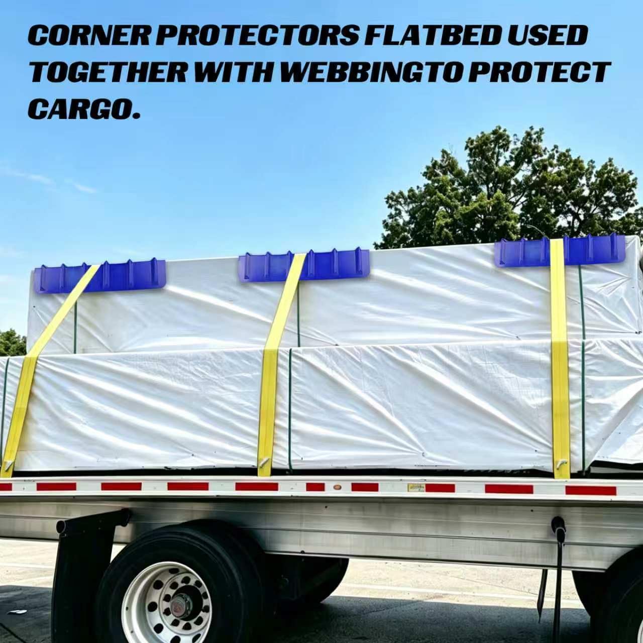 JUCHEN Flatbed Edge Protector,Cargo Corner Protector,36 * 8 * 8in.4Packs | Plastic Corner Tie Down Protector,Protects Cargo Edges from Wear & Tear.