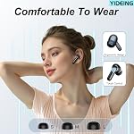 Écouteurs sans fil, Casque Bluetooth 5.3 avec son HiFi stéréo, 40 h d'autonomie avec étui de chargement à affichage LED, étanche IPx7, écouteurs intra-auriculaires avec micro pour téléphone, ordinateur portable, Noir profond