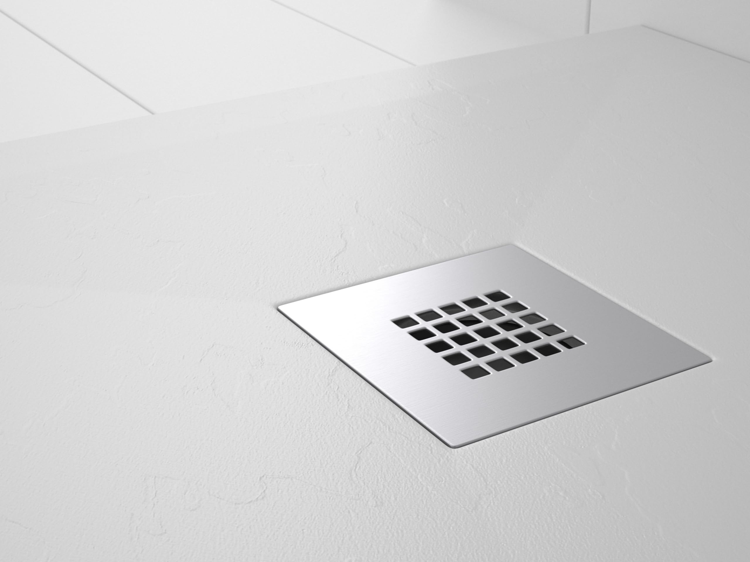 Receveur de douche en résine PLES Blanc 190x80 – Texture ardoise – Antidérapant – Grille et siphon inclus