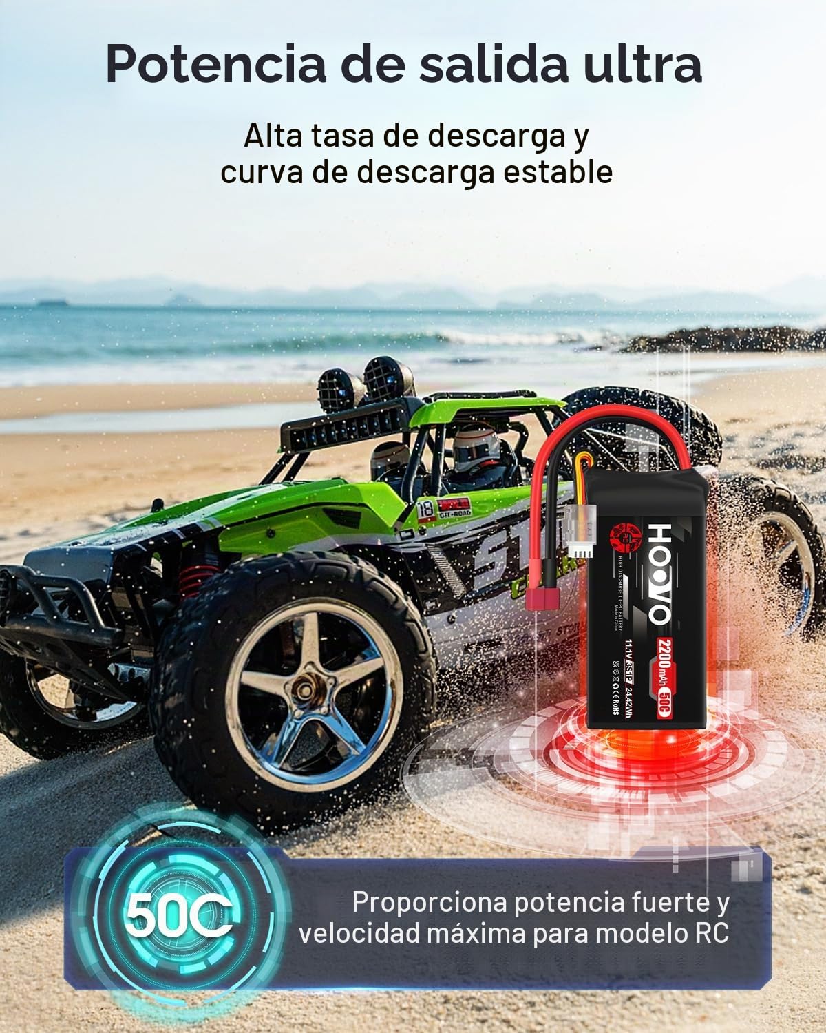 HOOVO 3S Lipo Batería 2200mAh 11.1V 50C SoftCase Batería corta Lipo Baterías con enchufe T Baterías RC para 1:14 RC Coche Camión Helicóptero Avión Rock Crawler Avión Helicóptero (2 Paquetes)