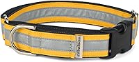Vista 14 de If It Barks Collar Martingala reflectante de 1" para perros, ajustable, fabricado en Estados Unidos, pequeño, oro amarillo