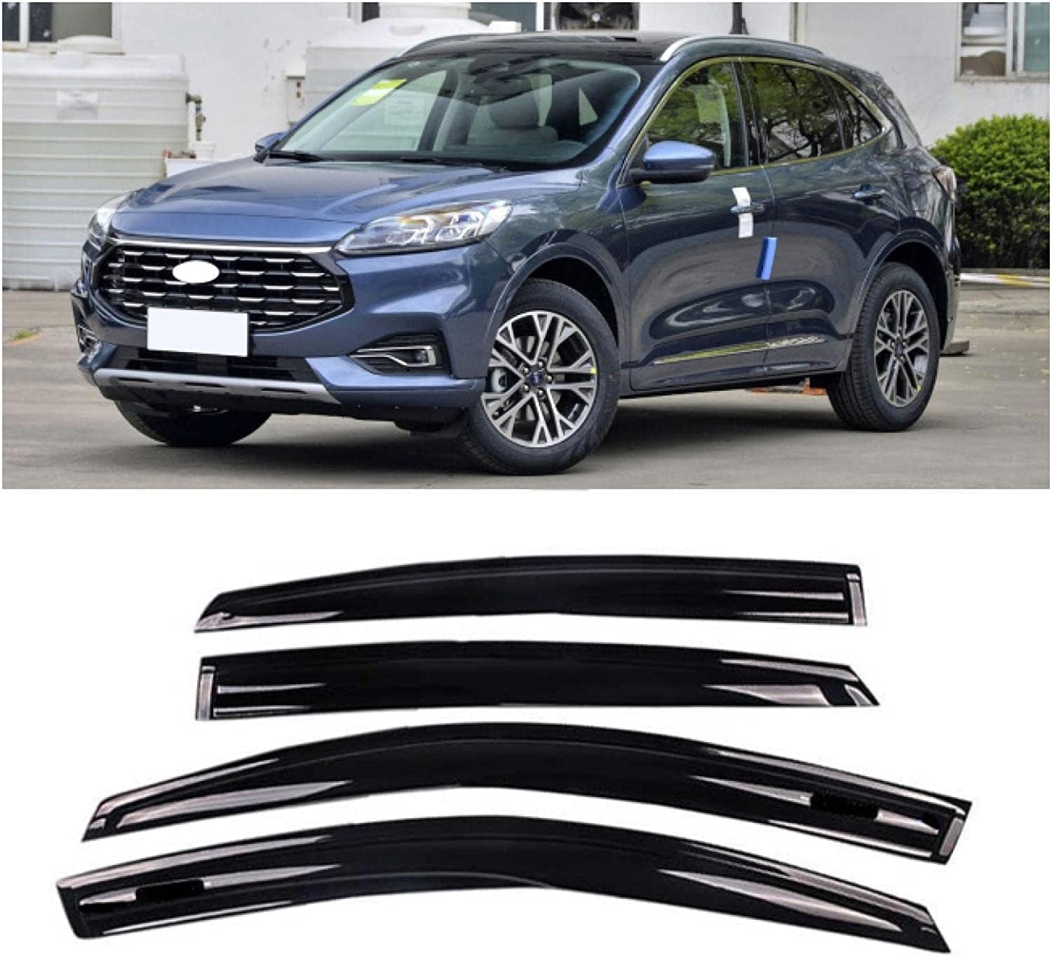PANXUC Car Wind Deflectors for Ford Escape 2020, Side Window Wind Rain Deflector Window Visor Sun Rain Guard Smoke Guards