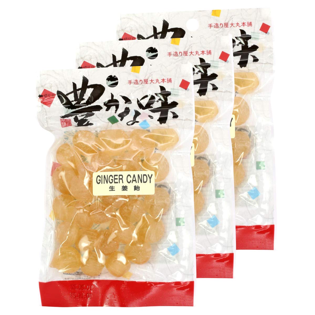 Daimaru Japanese Candy - Unique Hard Candies from Japan (Ginger, 3 Pack)